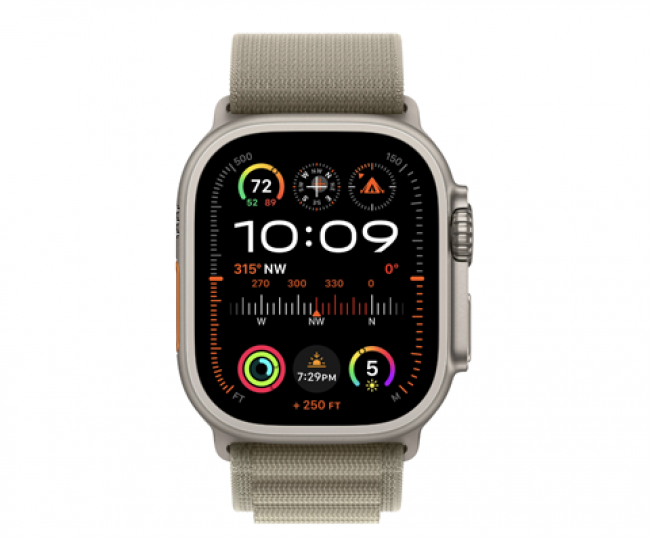 Apple Watch Ultra 2 GPS + Cellular 49mm Titanium Case with Olive Alpine Loop - Large (MRF03) б/у